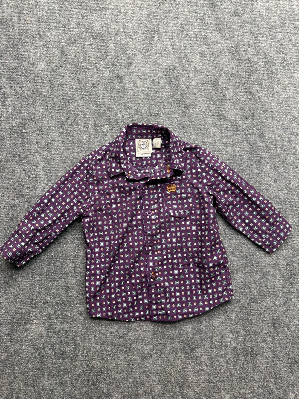 Cinch Baby Boy 12-18 months Purple Patterned western Button-Up Shirt